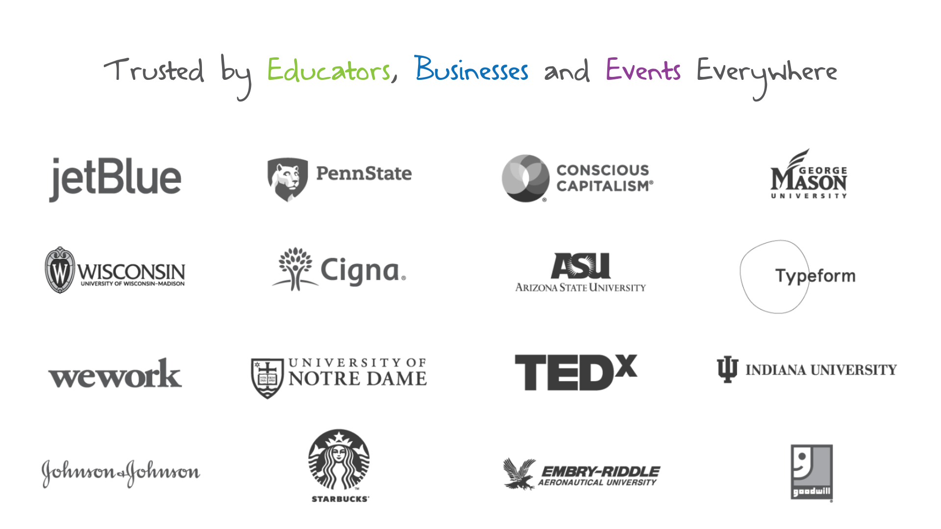 Trusted by educators, businesses, and events