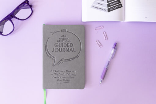 Guided Journal to Ask Powerful Questions with pen